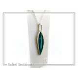 Olive Leaf minimal Pendant: Sterling Silver Enamel Floral Necklace