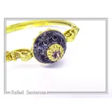 Art Deco Silver Bracelet: Amethyst, Topaz, Garnet, Gold Filled Filigree