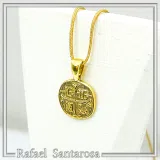 Extra Tiny Protection cross Konstantinato coin icxc nika necklace gold filled silver.