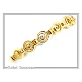 Ancient Greek Handmade Spiral Beaded Bracelet: Sterling Silver 18K Gold Filled Eternity Symbol Jewelry