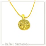 Extra Tiny Protection cross Konstantinato coin icxc nika necklace gold filled silver.