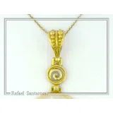 Greek Marble Sunflower Spiral Pendant: 18k Gold-Filled Sterling Silver Necklace