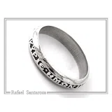 Oxidized Sterling Silver Orthodox Prayer "Kyrie Eleison" Band Ring: Handmade Religious Jewelry