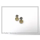 Byzantine style Cross Shaped Cufflinks for him: Oxidized and 18K Gold Filled Sterling Silver
