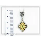Genuine Peridot Byzantine Style Drop Necklace: Oxidized and 18K Gold Filled Sterling Silver