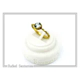 Byzantine Sky-Blue Brilliant Cut Topaz Filigree Statement Ring: 18k Solid Gold Ring for Her