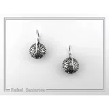 Byzantine Filigree Natural Gem Silver Earrings: Garnet, Topaz, Peridot, Amethyst, Pearl or Lapis