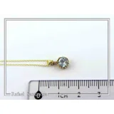 18K solid Gold Filigree delicate Byzantine Pendant: Sky Blue Topaz Filigree Charm