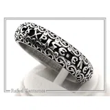 Orthodox Christian Prayer Ring: Lord Jesus Christ Have Mercy. Religious Band Oxidized Sterling Silver