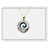 Spiral of Eternity Necklace: Milkyway Symbol Oxidized & 18K Gold Filled Sterling Silver Pendant