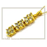 Natural Sky Blue Topaz Beaded Dangle Pendant: Silver 18k Gold Filled, Brilliant Cut Gems