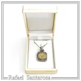 Jesus Christ Victorious Necklace: 18K Gold Christogram on Oxidized Silver. ICXC NIKA Orthodox Prayer
