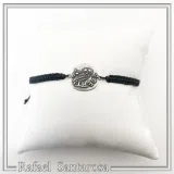 Owl Coin Tetradrachm macrame Oxidized Sterling Silver Bracelet: Greek Museum Jewelry