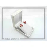Floral Rose Flowers Shaped Alabaster Gems Stud Earrings: Bouquet of roses Silver Earrings