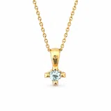 18K Solid Gold Tiny Minimal Natural Gemstone Pendant: Brillant cut Amethyst, Peridot, Garnet, Topaz
