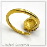 Sterling Silver 18K Gold Filled Rosette Ring • 7 Amethysts, Topaz, Peridot, Garnet Options