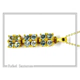 Natural Sky Blue Topaz Beaded Dangle Pendant: Silver 18k Gold Filled, Brilliant Cut Gems