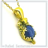 Lapis Lazuli Sterling Silver Necklace: 18K Gold-Filled Filigree, Pearl, Garnet, Peridot, Amethyst, Topaz