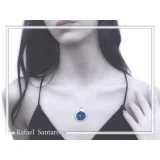 ICXC NIKA Constantinato Christogram Christian Cross Talisman Pendant: Blue Transparent Enamel Silver Necklace
