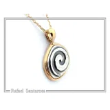 Spiral of Eternity Necklace: Milkyway Symbol Oxidized & 18K Gold Filled Sterling Silver Pendant
