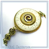 Ancient Greek Prayer to Sun Sculptured on Marble: 18K Gold Filled Silver Spiral Bracelet