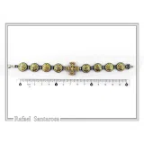 Byzantine Cross beaded Bracelet: handmade 18k Gold Filled and Oxidized Sterling Silver