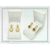 Natural Lapis Lazuli Ancient Greek Antefix Earrings: Sterling Silver Gold-Filled Filigree,