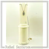 Natural Topaz Filigree Charm Necklace: 18K Gold-Filled Sterling Silver Delicate Tiny Pendant