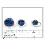 Athena Owl Coin Tetradrachm Ring Museum Replica: Transparent Blue Enamel on Sterling Silver Coin