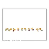 Natural Topaz, Amethyst, Garnet, Peridot Stud Earrings: Gold Filled Sterling Silver
