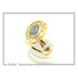 Alexander the Greek coin adjustable ring oxidized, and 18K gold filled sterling silver Greek Key