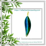 Olive Leaf minimal Pendant: Sterling Silver Enamel Floral Necklace