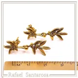 18K Gold Filled Sterling Silver Olive Branch Dangle Earrings: Floral Olive Greek Jewelry