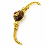 Art Deco Silver Bracelet: Amethyst, Topaz, Garnet, Gold Filled Filigree