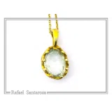 Filigree Bezel on Natural Sky Blue Topaz Pendant: Sterling Silver 18K Gold-Filled