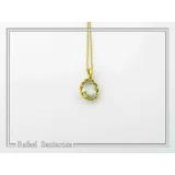 Filigree Bezel on Natural Sky Blue Topaz Pendant: Sterling Silver 18K Gold-Filled