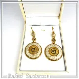 Ancient Greek Prayer to Sun Engraved Marble Spiral Earrings: 18k Gold Filled Sterling Silver
