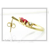 Alabaster Rose Flowers Gems Hoops Floral Earrings for Girls: Sterling Silver 18K Gold Filled