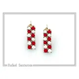 Rose Flowers alabaster gems pave Earrings: Sterling Silver Gold-Filled Floral Studs