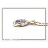 Protection cross coin Jesus Christ Wins necklace Christogram talisman Constantinato pendant oxidized sterling silver.