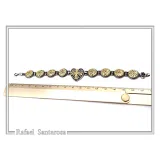 Byzantine Maltese Cross Holy Heart Knights Bracelet: Oxidized Sterling Silver and 18K Gold Filled