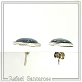 Oxidized Sterling Silver Athenian Tetradrachm Owl Earrings: Athena Coin Studs with Sky Blue Enamel