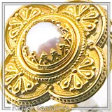 Byzantine Cross Ring: Natural Pearl, Sterling Silver 18K Gold-Filled Filigree