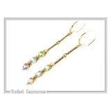 Topaz, Peridot, Amethyst Natural Gemstone Dangle Earrings: Gold Filled Sterling Silver