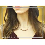 Personalized Names and Words Necklace: 18k Gold Filled Sterling Silver Enamel Colored Charm