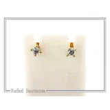 Natural Topaz, Amethyst, Garnet, Peridot Stud Earrings: Gold Filled Sterling Silver