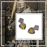 Knights Holy Herat Maltese Cross Cufflinks: Oxidized Sterling Silver, 18k Gold-Filled Byzantine Decoration