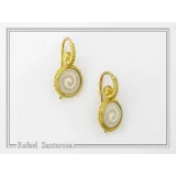 Greek Spiral Marble Engraved Earrings: 18K Gold-Filled Sterling Silver Greek Museum Replica