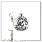 Athena Goddess Victorious Coin Pendant: Greek Museum Replica Oxidized Sterling Silver
