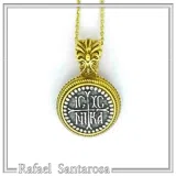 Jesus Christ Wins ICXC NIKA Talisman Constantinato Necklace: Oxidized Sterling Silver Gold filled filigree